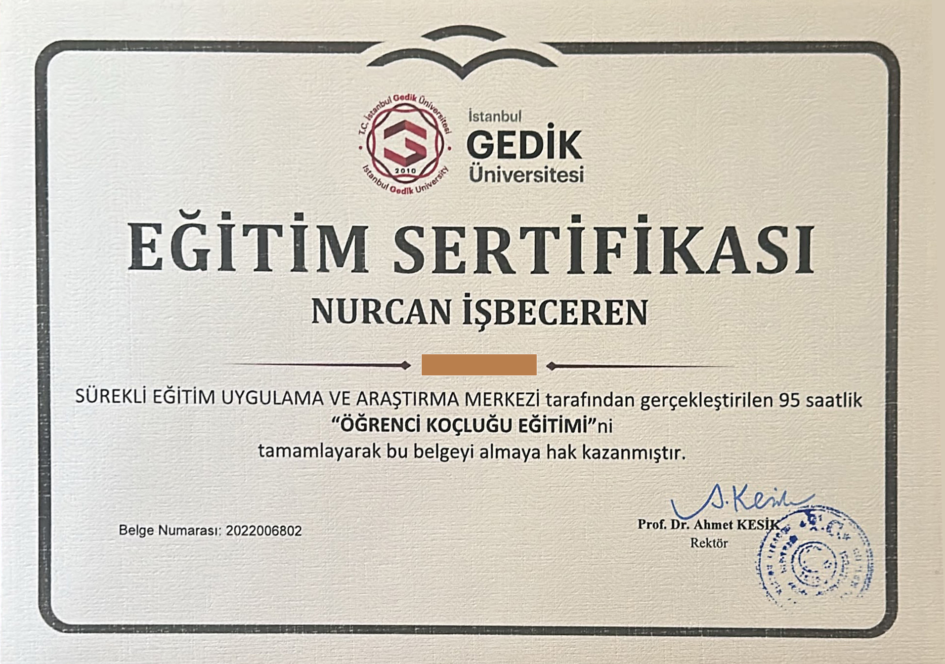 Öğrenci Koçluğu Eğitimi — İstanbul Gedik Üniversitesi