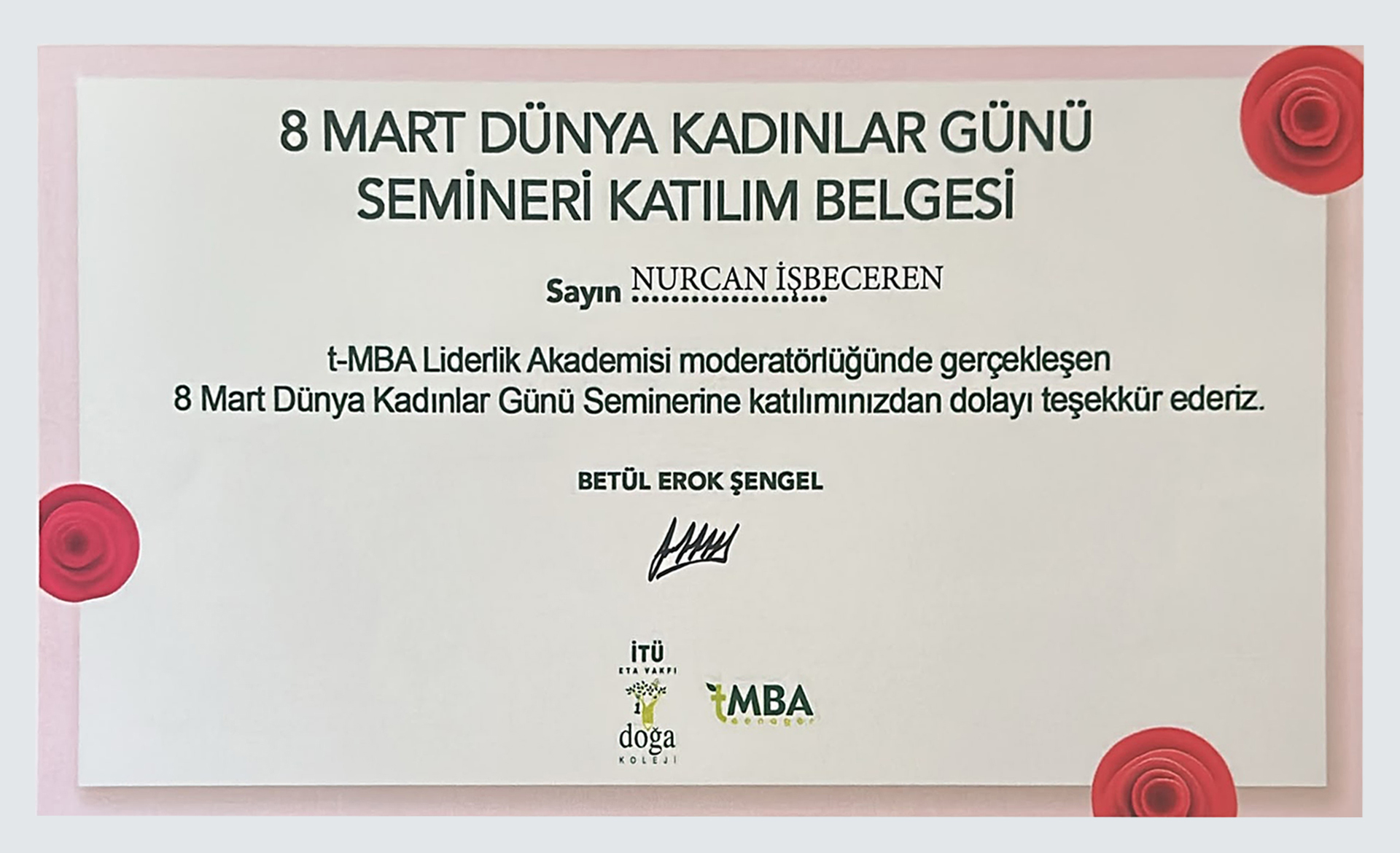 8 Mart Dünya Kadınlar Günü Semineri — t-MBA Liderlik Akademisi · Doğa Koleji