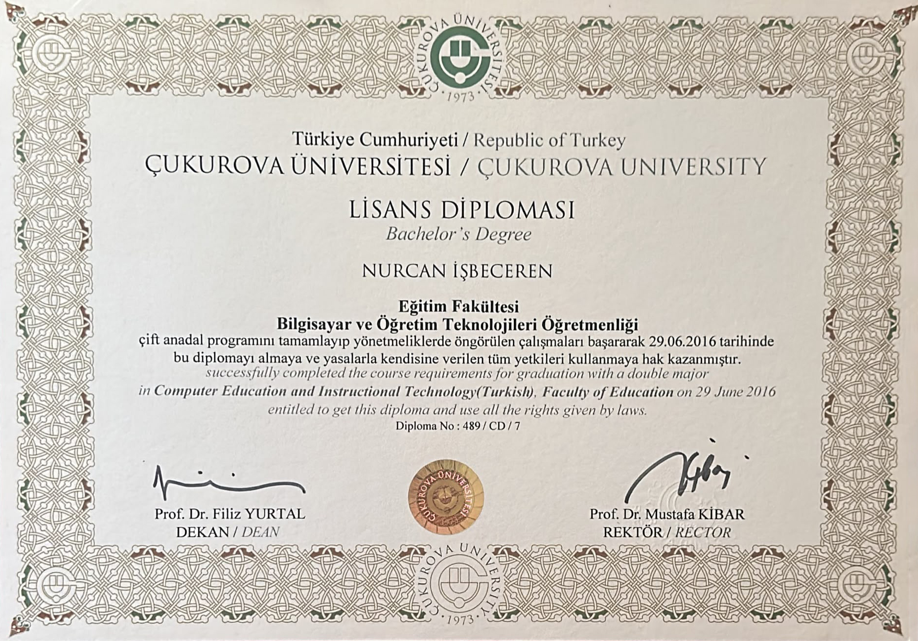 Bilgisayar ve Öğretim Teknolojileri Öğretmenliği — Lisans — Çukurova Üniversitesi